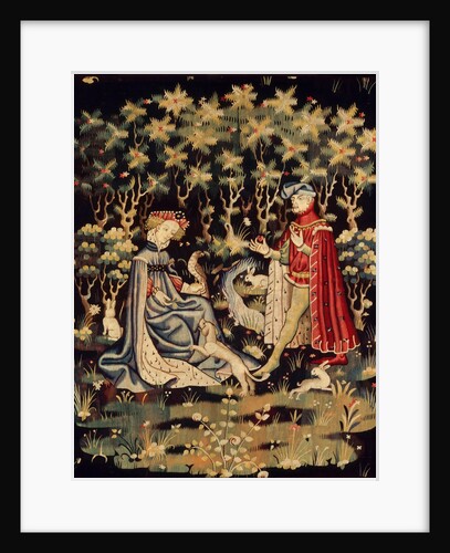 The Offering of the Heart (LOffrande du coeur). Tapisserie  , ca 1400-1410 by Anonymous