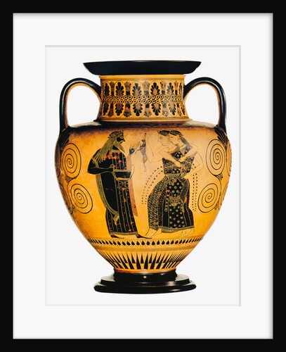 Dionysus and two Maenads. Attic black-figured amphora, ca 550-530 BC by Anonymous