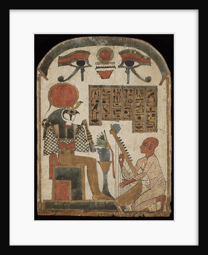 The harpists stele. Djedkhonsuefankh, High Priest of Amun plays and sings before Ra-Horakhty, 1069- by Anonymous