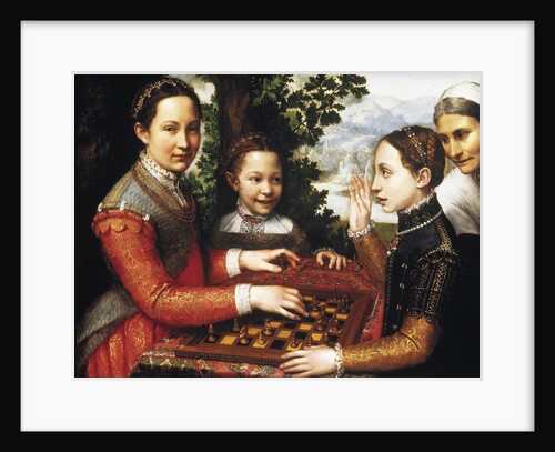 The Chess Game (Portrait of the artists sisters playing chess), 1555 by Anonymous