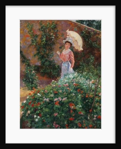 Young woman in a garden, c. 1890 by Anonymous