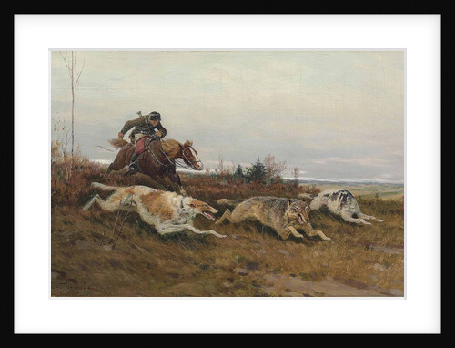 Wolf hunting with borzois by Anonymous