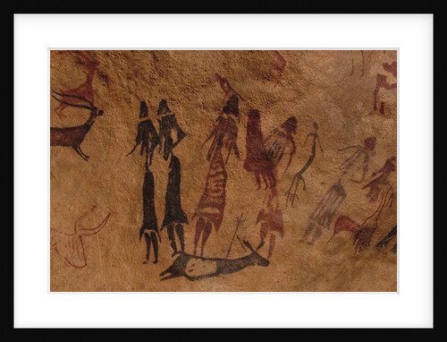 The dancers of Cogul. Cave painting from the Roca de los Moros (Roca dels Moros) by Anonymous