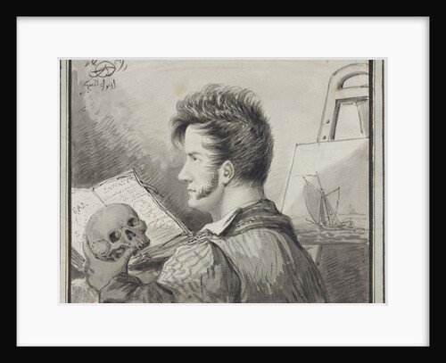 Self-portrait with skull, 1809 by Anonymous