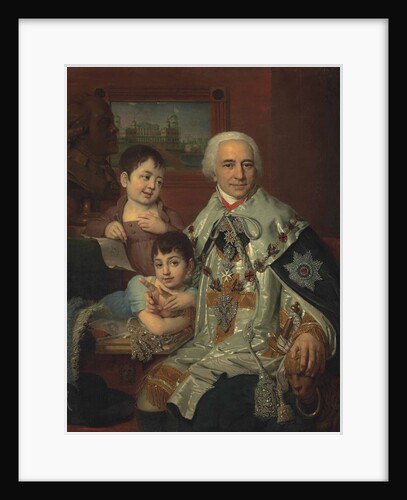 Portrait of Admiral Count Grigory Grigoryevich Kushelev with children, 1809 by Anonymous