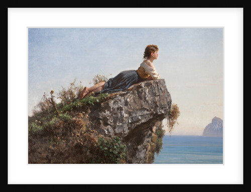 La fanciulla sulla roccia a Sorrento (The girl on the rock in Sorrento), 1871 by Anonymous