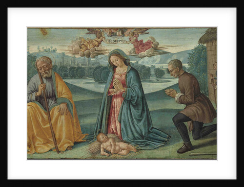 The Adoration of the Shepherds with Filippo Strozzi (predella of the Lecceto Altarpiece), 1487-1488 by Anonymous