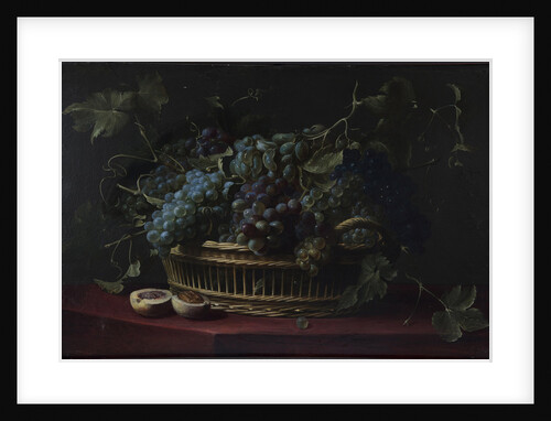 Still life with a basket of grapes by Anonymous