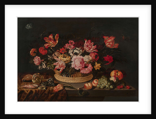 Basket of flowers and shells, 1639 by Anonymous