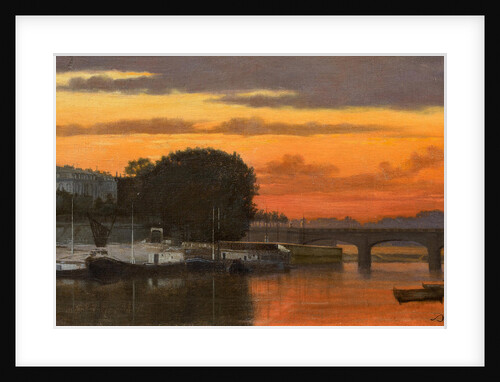 The Pont de la Concorde at sunset, c. 1837 by Anonymous