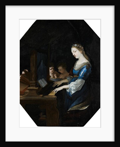 Saint Cecilia playing the organ by Anonymous