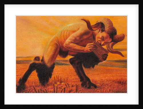 A faun playing the flute, c. 1905 by Anonymous