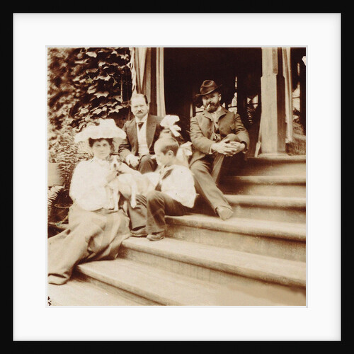 Konstantin Korovin (right) visits the Teljakowski family in Otradnoje estate, 1900s by Anonymous