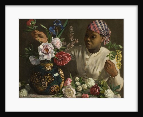 The negress with peonies, 1870 by Anonymous
