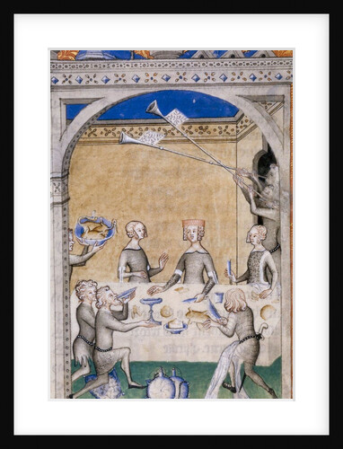 Miniature from Le Remède de Fortune by Guillaume de Machaut. Feast scene, 1355-1360 by Anonymous
