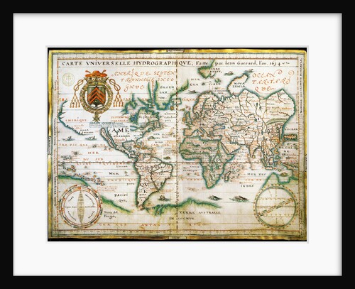 Nautical world map. (Australia is suggested but still unknown territory and, California is shown as by Anonymous