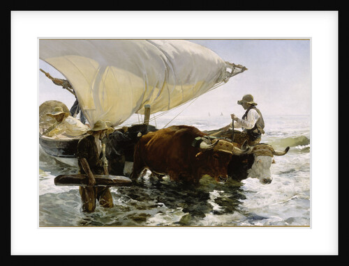 Return from Fishing: Towing the Bark, c. 1895 by Anonymous