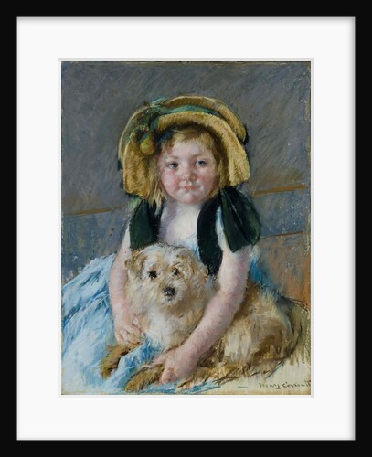 Sara with her dog, ca 1901 by Anonymous