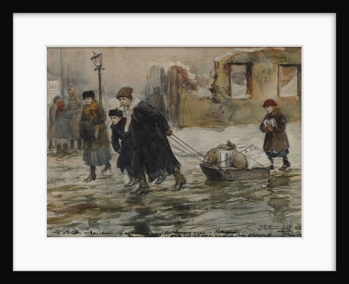 Transporting food on a sled, 1923 by Anonymous