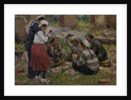 Sailors playing cards, 1921 by Anonymous