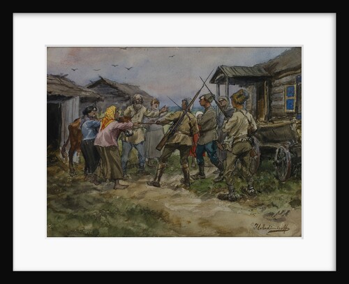 Requisition of cattle for the Red Army in a village near Luga, 1920 by Anonymous