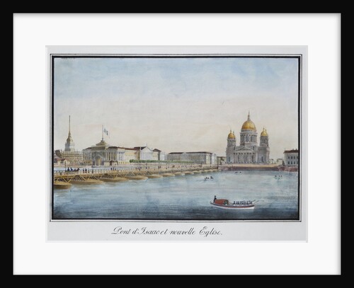 View of the Saint Isaacs Bridge in Petersburg, 1824 by Anonymous