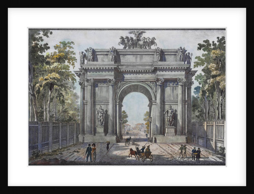 The Narva Triumphal Gate in St. Petersburg, 1821 by Anonymous