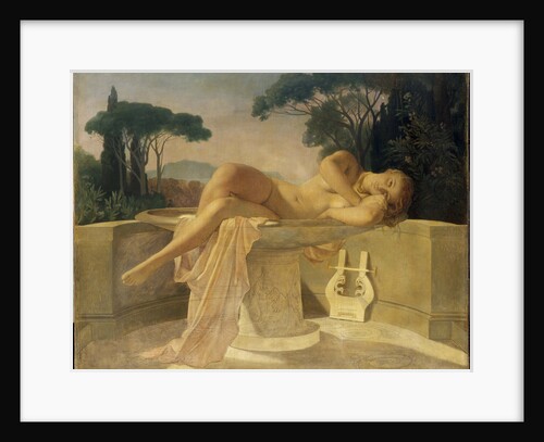 Young girl at a Pompeian fountain, ca 1844 by Anonymous