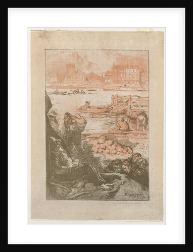[Peasants by a Dock, Paris] by Auguste Louis Lepère