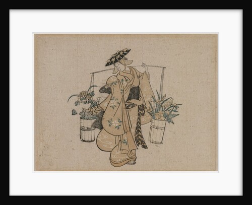 A Beauty Carrying Two Buckets of Flowers, c. 1696-1716 by Torii Kiyomasu (style of)