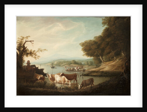 A Calm Watering Place--Extensive and Boundless Scene with Cattle, 1816 by Alvan Fisher
