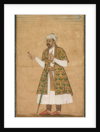 A Courtier, Possibly Khan Alam, Holding a Spinel and a Deccan Sword, c. 1605-1610 by Govardhan (attributed to)