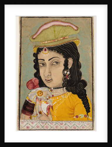 A European Lady holding a bottle and cup, c. 1710-20 by Unknown