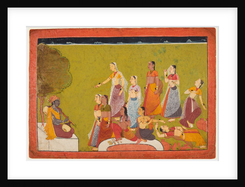 A group of women in ecstasy before before Madhava, from a Madhavanala Kamakandala series, c1700 by Unknown