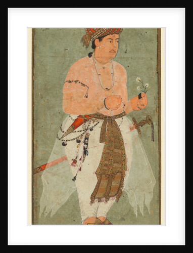A Mughal Prince, Perhaps Danyal, Holding a Sprig of Flowers, c. 1580-1590 by Unknown