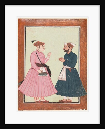 A noble, probably Raja Gaur Sen, receives another noble, c. 1700-20 by Unknown