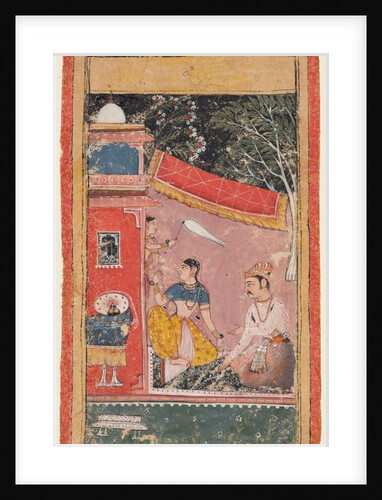 A page form a Ragamala series: Ramakali Ragini of Hindol Raga, c. 1610 by Unknown