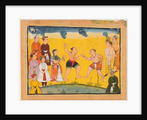 A page from the Mahabharata: Bhima fighting with Jayadratha, c. 1615 by Unknown