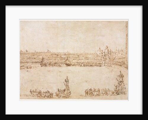 A Procession of Triumphal Cars in the Piazza San Marco, Venice, Celebrating the Visit…, 1782 by Francesco Guardi