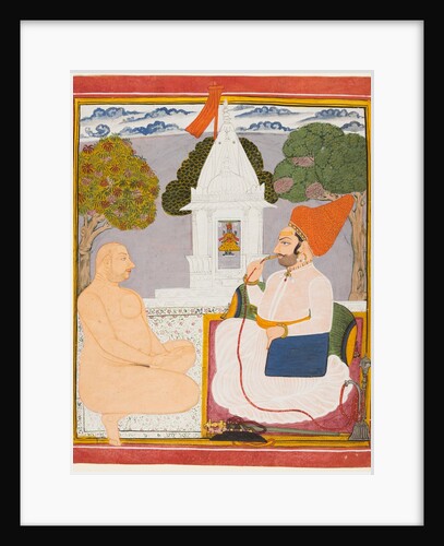 A Rathor Noble Visiting a Digambara holy man at a Vishnu Shrine, probably Baba Atmaram, c. 1760 by Unknown
