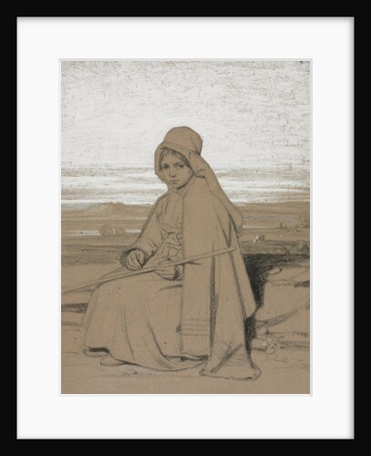 A Seated Shepherdess, 1800s by Jules Dupré