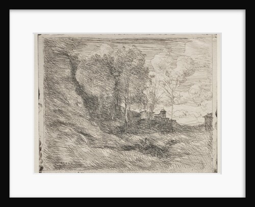 A Souvenir of Ostia, original impression 1855, printed in 1921 by Jean Baptiste Camille Corot