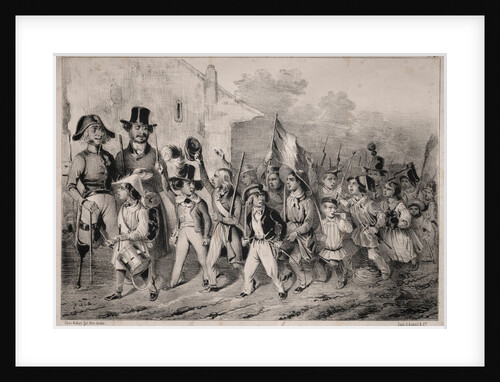 Actualités: Bon! Les moutards en veulent sussi! quand on parle de guerre!…, 1840 by Clémente Pruche