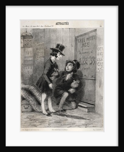 Actualités: Hé mon vieux! cest comme cela quon fait les affaires aujourdhui! on affice…, 1841 by Clémente Pruche