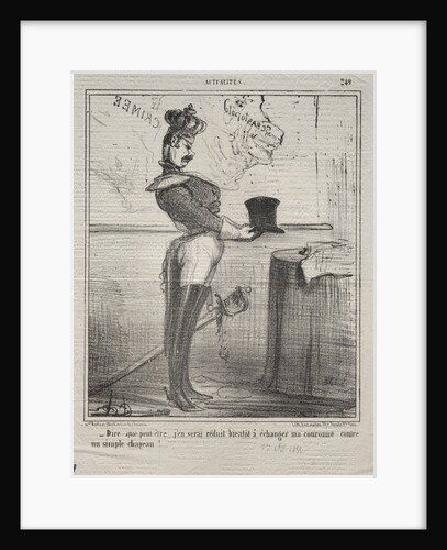 Actualities: They say that I will soon be reduced to exchanging my crown…, 1855 by Honoré Daumier