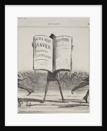 Actualities: Electors, in my arms!…, 1869 by Honoré Daumier