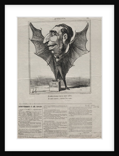 Actualities: I am a bird, see my wings.., 1869 by Honoré Daumier