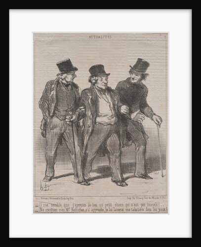 Actualities: It seems to me that I notice a little dog there that is not muzzled!…, 1852 by Honoré Daumier
