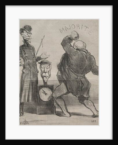 Actualities: Trying one's strength, 1851 by Honoré Daumier