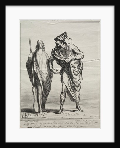 Actualities, plate 181: What do you take me for! Take my arm, 1866 by Honoré Daumier